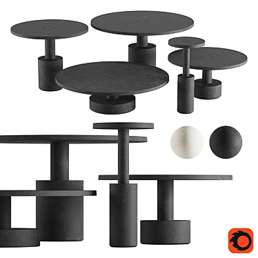 Baxter Pilar Coffee Tables Set 3D model image 1 