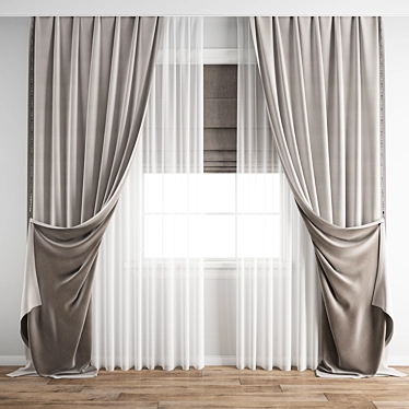 Polygonal Curtain Model Set 3D model image 1 