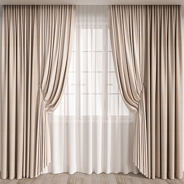 Elegant Curtain for 3D Rendering 3D model image 1 