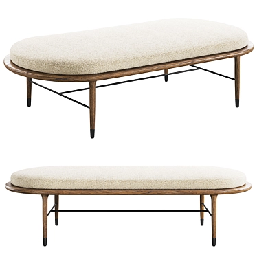 Elegant Solano Ottoman by Dear Keaton 3D model image 1 