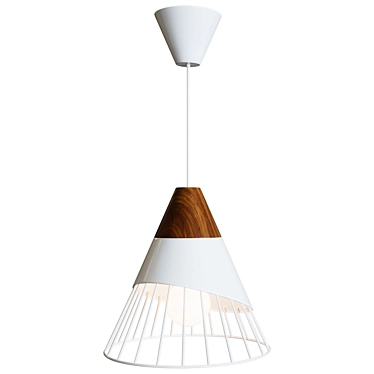 Natural Wood Pendant Lamp 3D model image 1 