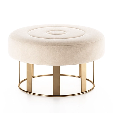 White Round Ottoman Pair, Large 3D model image 1 