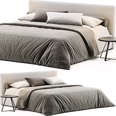 Modern Camille Bed 3D Model 3D model image 1 