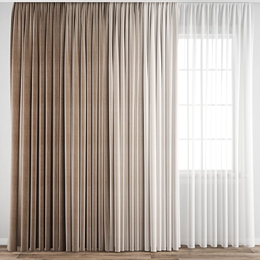 Polygonal Curtain Model Set 3D model image 1 