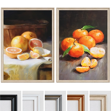 Fruit Still Life Picture Frame Set 3D model image 1 