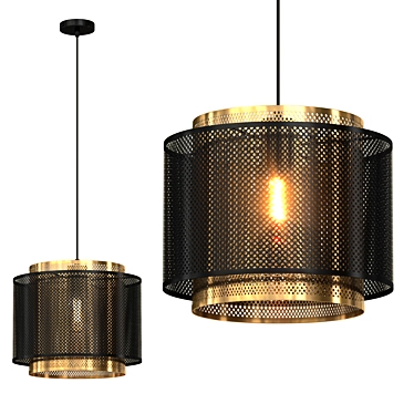 Modern Perforated Pendant Light 3D model image 1 