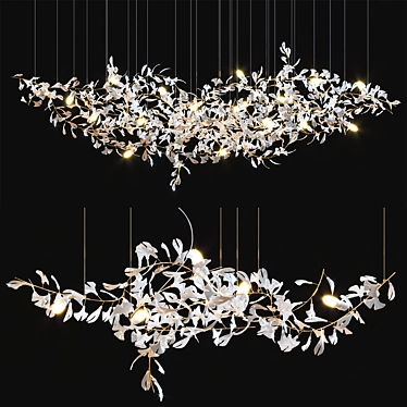 Elegant Gingko Chandelier Collection 3D model image 1 