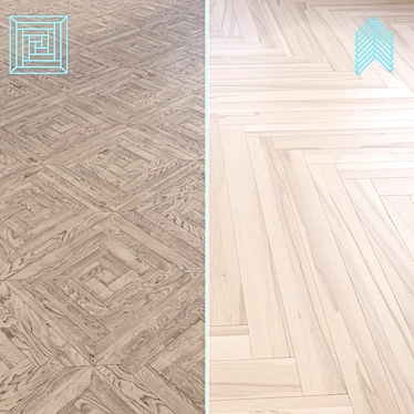 Wooden Floor 3D Model Kit 3D model image 1 