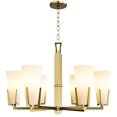 Elegant Upton Brass Chandelier 3D model image 1 