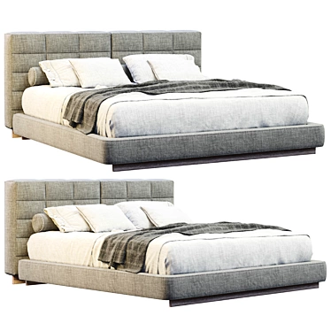 Sleek Modern Lanwrence Bed Design 3D model image 1 
