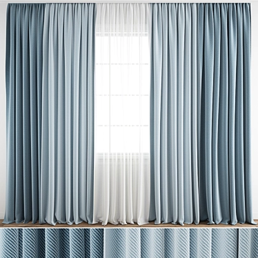 Polygonal Curtain Model Set 3D model image 1 