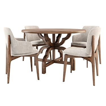 Modern Fusion Dining Set 3D model image 1 