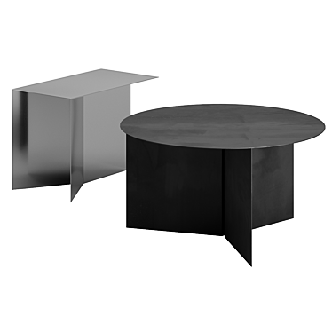 Geometric Steel Origami Inspired Tables 3D model image 1 
