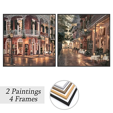 Set of Wall Art and Frames 3D model image 1 