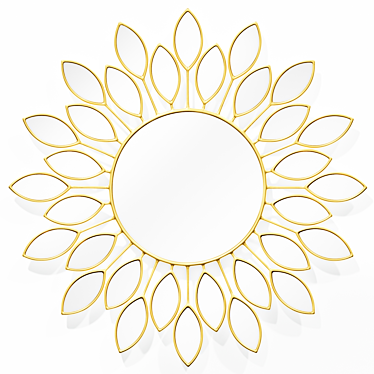 Golden Reflective Flower Mirror 3D model image 1 