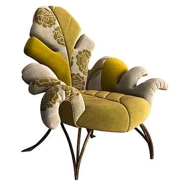 Patchwork Armchair in Verde Scuro 3D model image 1 