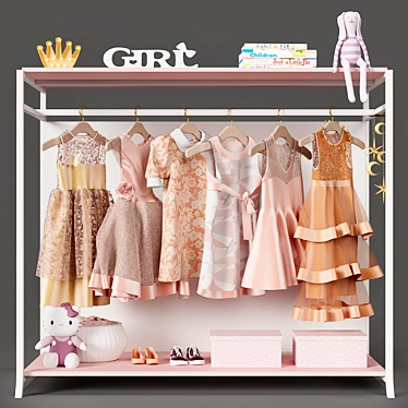 Children's Wardrobe with TurboSmooth Feature 3D model image 1 