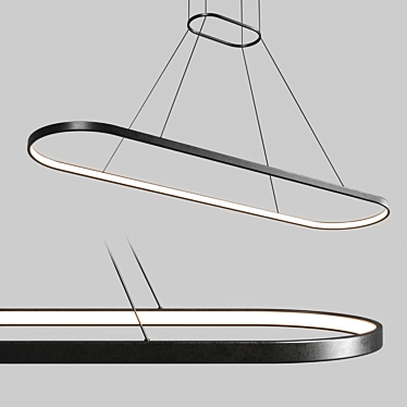 Shadowy Linear Pendant Fixture 3D model image 1 