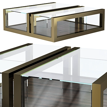 Sleek Crystal Coffee Table 3D model image 1 