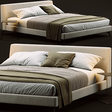 Luxury Meridiani Louis Bed Design 3D model image 1 