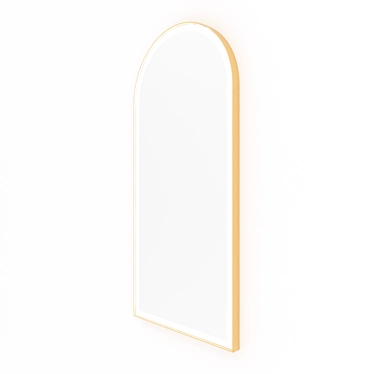 Arched mirror in Goldie brass look frame with front lighting