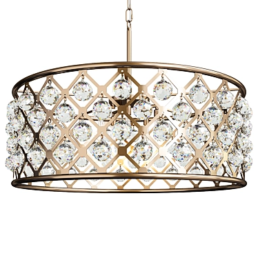  Polished Nickel Crystal Chandelier 3D model image 1 