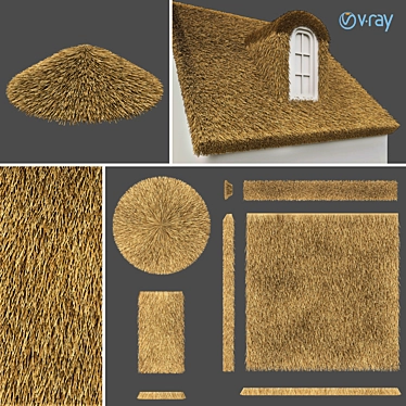 Thatched Roof Constructor Set 3D model image 1 