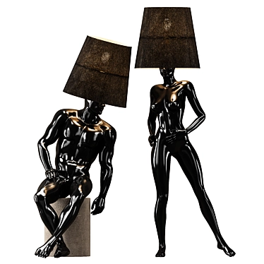 Modern Human Figure Floor Lamp 3D model image 1 