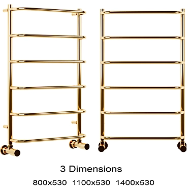 Luxury Gold Heated Towel Rack 3D model image 1 