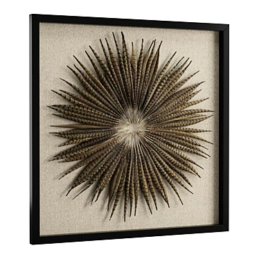 Pheasant Feather Starburst Shadow Box 3D model image 1 