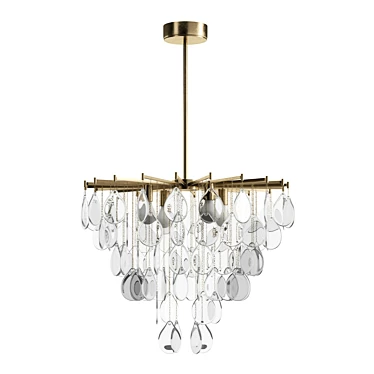 Elegant Seeded Glass Pendant Light 3D model image 1 