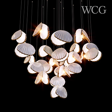 Mollusca Pendant Light Composition 3D model image 1 