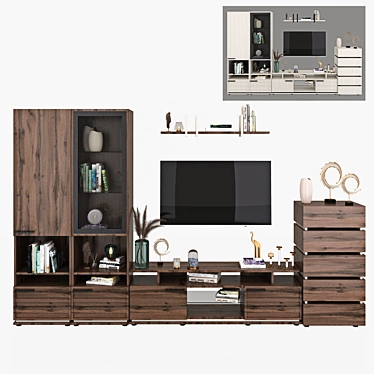 Ivet Living Room Wall Unit 3D model image 1 