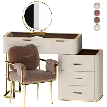 Elegant Modern Vanity Set 3D model image 1 