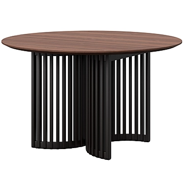 Zaragoza Round Dining Table, Walnut 3D model image 1 