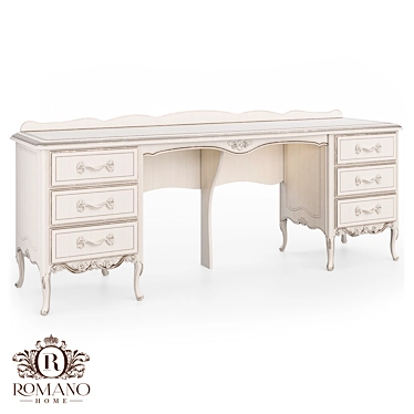 Handmade Double Desk Romano Home 3D model image 1 