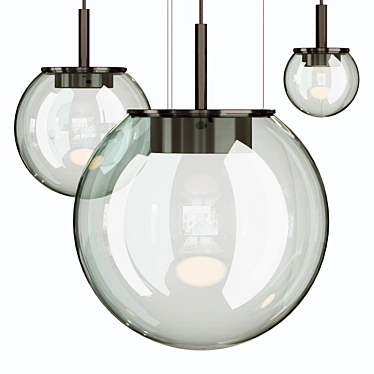 Smoky Glass Pendant Light 3D model image 1 