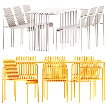 Outdoor Dining Set: Zeroquindici 015 Table & Amalfi 015 Chair 3D model image 1 