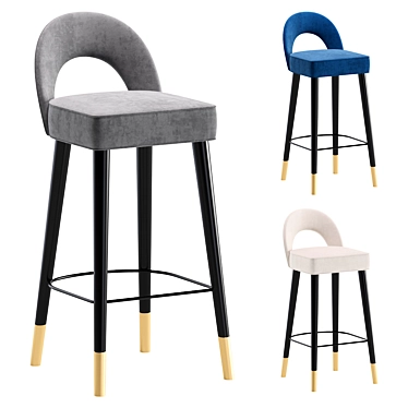 Modern Bronte Bar Stool Set 3D model image 1 