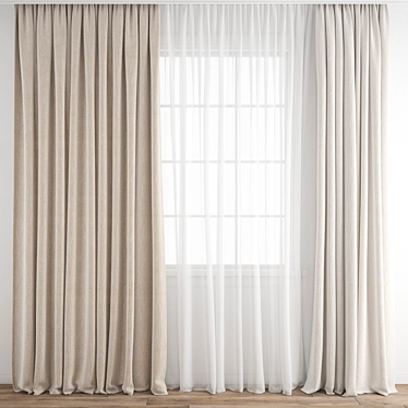 Polygonal Curtain Model Set 3D model image 1 