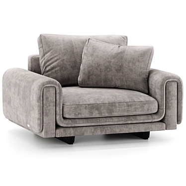 Sleek Upholstered Loveseat 3D model image 1 