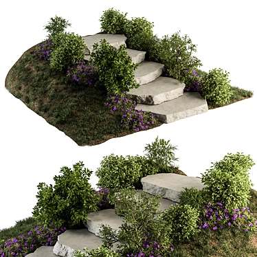  Architectural Rock Stairway Garden Décor 3D model image 1 