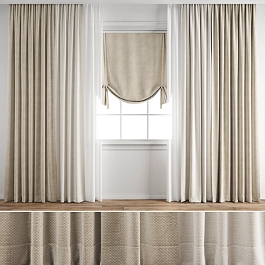 Polygonal Curtain Model Set 3D model image 1 