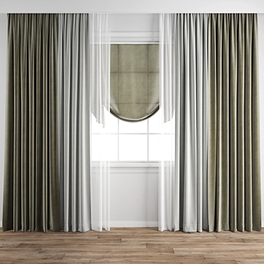 Polygonal Curtain Model Bundle 3D model image 1 