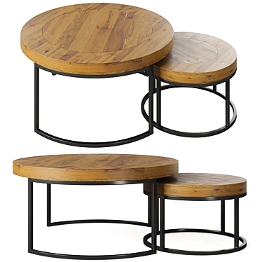 Modern Nesting Coffee Tables Duo 3D model image 1 