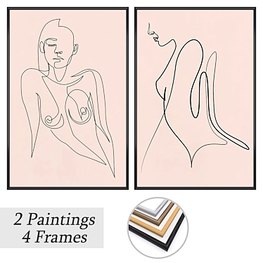 Duo Art Set with Frame Options 3D model image 1 