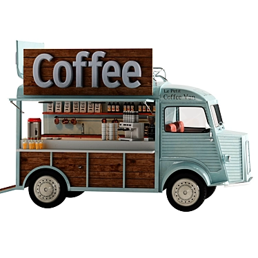 Vintage Coffee Van Model Kit 3D model image 1 