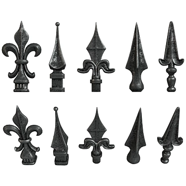 Title Translation: Set of Decorative Fence Spikes
Decorative Fence Spikes Set 3D model image 1 