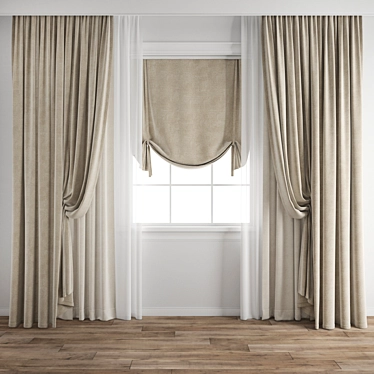 Detailed Curtain Model 3D Archive 3D model image 1 