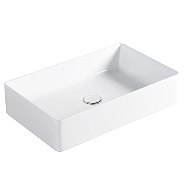 Sleek Kube Rectangular Washbasin 3D model image 1 